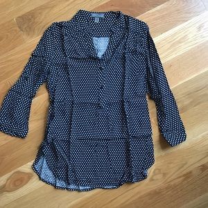 SOLD • Market & Spruce • Black & White Polka Dot Top